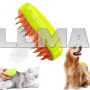Паровая щетка массажер спрей 3 в 1 Pet Brush для вычесывания собак и кошек зеленая